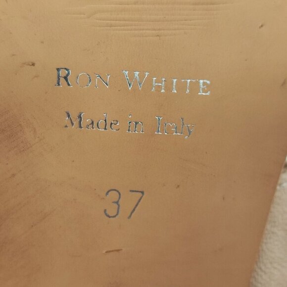 Ron White Woman’s Tan Leather Slingback Block Heel Sandals Size 6.5 - Picture 7 of 8